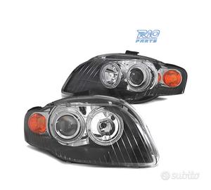 FARI OCCHI ANGELICI AUDI A4 B7 04-08 FONDO NERO