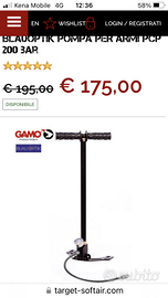 Pompa Blauoptik manuale per ricarica carabine