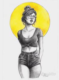 disegno grafite ragazza