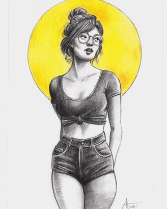 disegno grafite ragazza