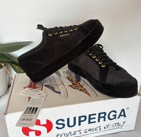 Superga nere in velluto
