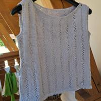 Canottiera traforata fatta a mano in cotone