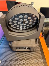 2 Wash LED Luci DJ Discoteca 36x18W RGBW+UV + zoom