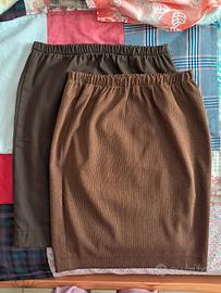 2 gonne 1 marrone scuro felpata dentro 1 marrone c