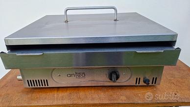 Piastra a gas METANO Antea Metalinox 50x40