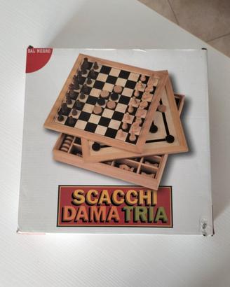 Set Giochi in Legno DAL NEGRO - Scacchi Dama Tria