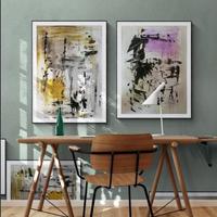 Quadri astratti dipinti originali coppia arte mode