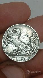 moneta d'argento da 10 lire anno non comune 1928