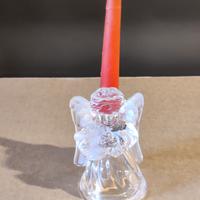 Angioletto in vetro, porta candela