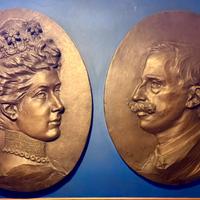 Bronzo Vittorio Emanuele III e Elena di Savoia