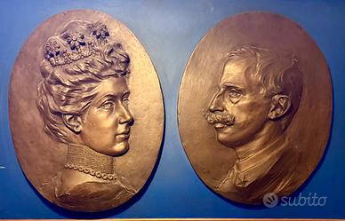 Bronzo Vittorio Emanuele III e Elena di Savoia