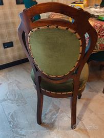 6 sedie più tavolo legno massiccio 