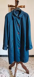 Spolverino trench leggero vintage blu petrolio