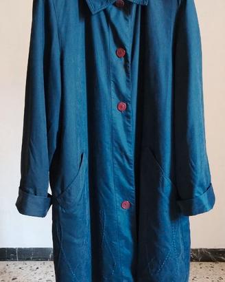 Spolverino trench leggero vintage blu petrolio