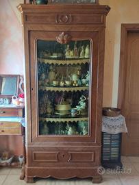 Vetrina Francese Seconda Metà 1800 in Legno Noce
