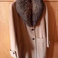 Cappotto donna in panno color caramello