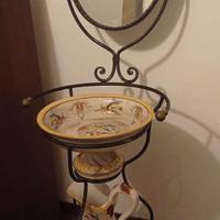 set lavabo in ferro battuto con specchio