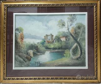 olio su tela 50x70 quadro - paesaggio anni 60