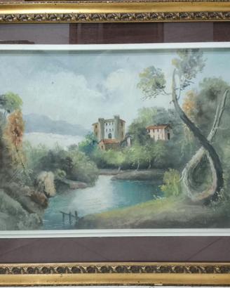 olio su tela 50x70 quadro - paesaggio anni 60
