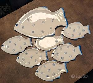 Servizio piatti a forma di pesce