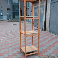 Scaffale vintage in legno e metallo
