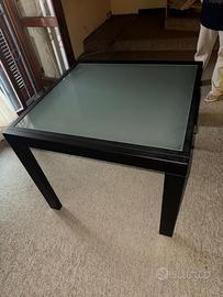 Tavolo design allungabile metallo +vetro temperato