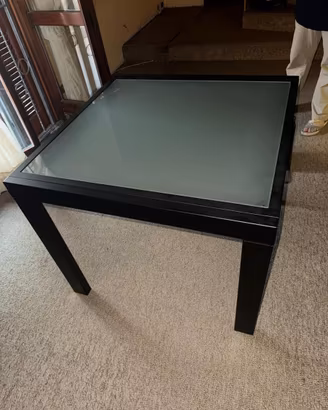 Tavolo design allungabile metallo +vetro temperato