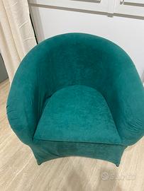 poltroncina verde petrolio