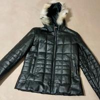 Giacca in Vera Pelle con Cappuccio in Volpe