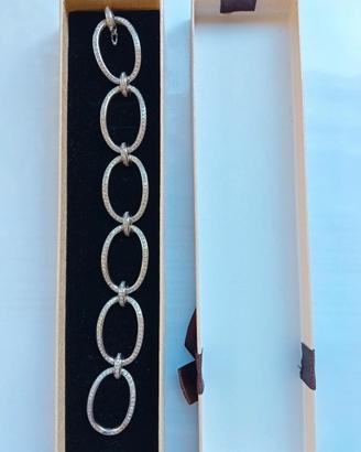 Bracciale a Cerchi Ovali tempestato di Brilanti