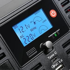 Inverter Technaxx con display LCD da 12 V a 230 V