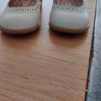 Ballerine bianche bimba in pelle, taglia 5 (21.5)