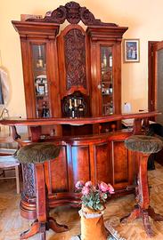 Mobile Piano Bar Antico,Con Sagabelli