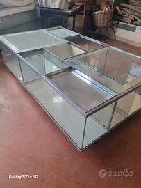 Tavolo basso design vetro e specchio c.150x80x40h.