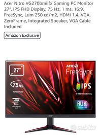 Monitor Acer 27" gaming 