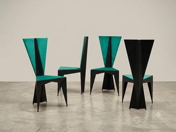 Set 4 Sedie anni 70 Design Post Moderno