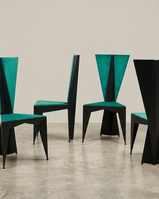 Set 4 Sedie anni 70 Design Post Moderno