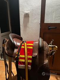 Sella potrera in vero cuoio