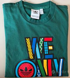 T-shirt Adidas Verde Taglia S/M - 100% Cotone