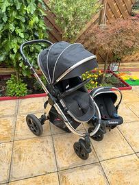 Passeggino/carrozzina Infababy nero, seggiolino au