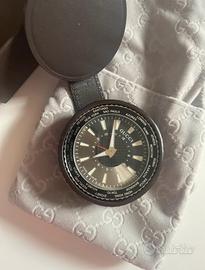 GUCCI OROLOGIO SVEGLIA DA TAVOLO IN PELLE GG LIMIT