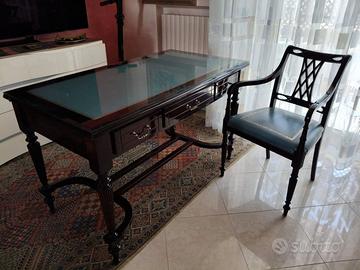 SCRIVANIA IN STILE NEOCLASSICO + POLTRONA ABBINATA