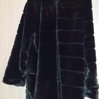 giacca in pelliccia nera TG L 