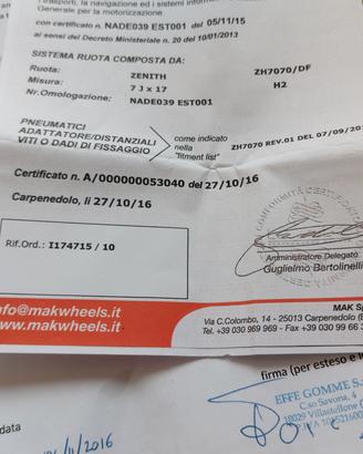  cerchi in lega 