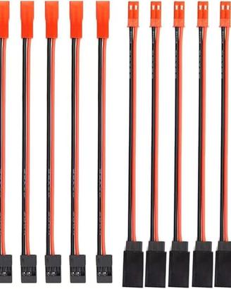 5 Coppie Adattatori JST a JR 22AWG Silicone
