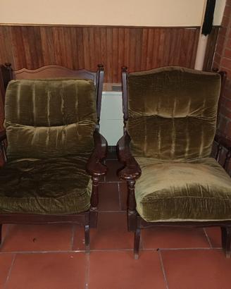 coppia di poltrone a dondolo