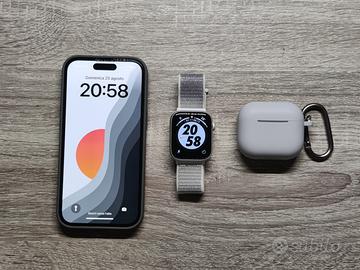 Apple combo: iphone 15, airpods 3 wireless e watch