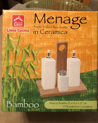 Dosatore olio aceto sale pepe, in ceramica