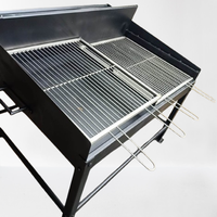 BARBECUE LEGNA/CARBONE DUE GRIGLIE TONDINO 120CM.