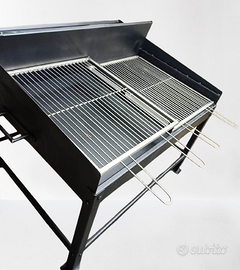 BARBECUE LEGNA/CARBONE DUE GRIGLIE TONDINO 120CM.